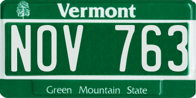 VT license plate NOV763