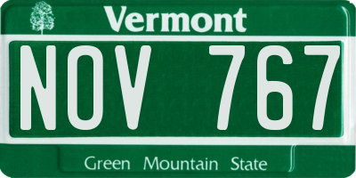 VT license plate NOV767