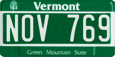VT license plate NOV769