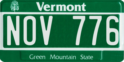 VT license plate NOV776