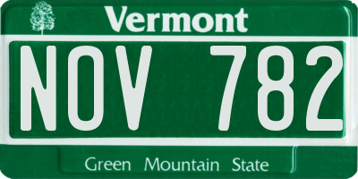 VT license plate NOV782
