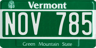 VT license plate NOV785