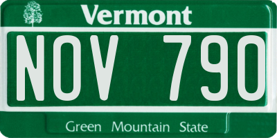 VT license plate NOV790