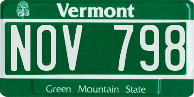VT license plate NOV798