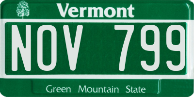 VT license plate NOV799