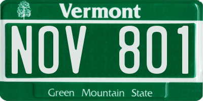 VT license plate NOV801