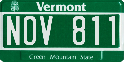 VT license plate NOV811