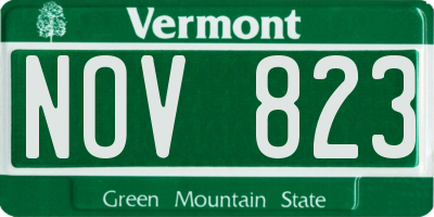 VT license plate NOV823