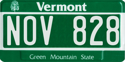 VT license plate NOV828