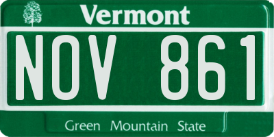 VT license plate NOV861