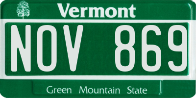 VT license plate NOV869