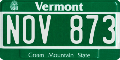 VT license plate NOV873