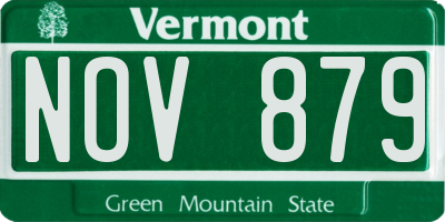 VT license plate NOV879