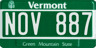 VT license plate NOV887