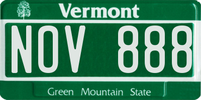 VT license plate NOV888