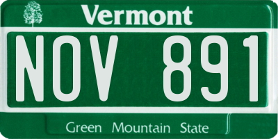 VT license plate NOV891