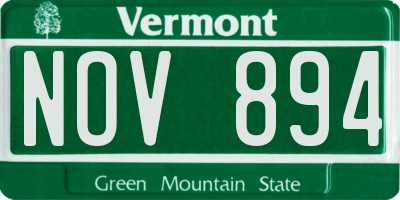 VT license plate NOV894