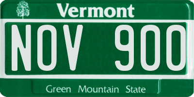 VT license plate NOV900