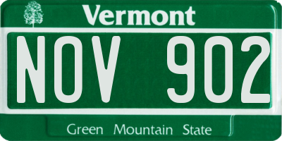 VT license plate NOV902