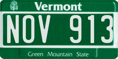 VT license plate NOV913