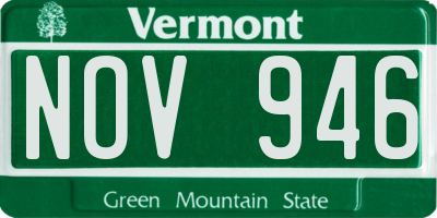 VT license plate NOV946