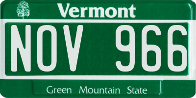 VT license plate NOV966