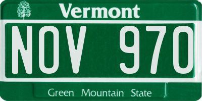 VT license plate NOV970