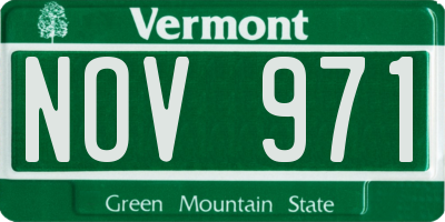 VT license plate NOV971