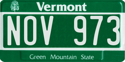 VT license plate NOV973