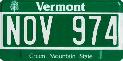 VT license plate NOV974