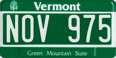 VT license plate NOV975