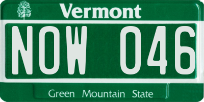 VT license plate NOW046