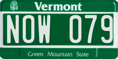 VT license plate NOW079