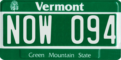 VT license plate NOW094