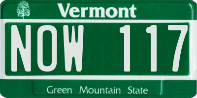 VT license plate NOW117