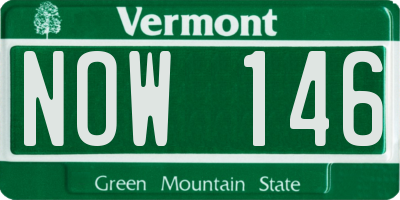 VT license plate NOW146