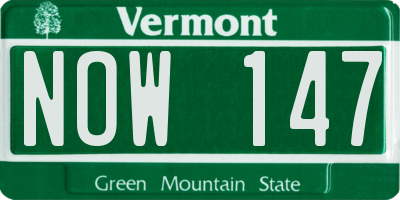 VT license plate NOW147