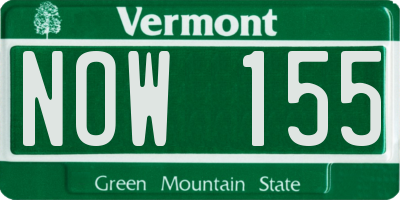 VT license plate NOW155