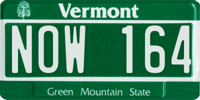 VT license plate NOW164