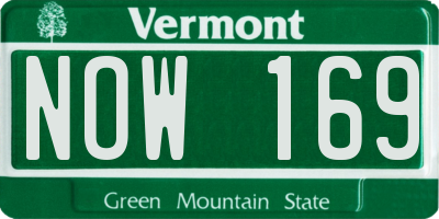 VT license plate NOW169