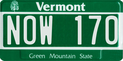 VT license plate NOW170