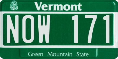 VT license plate NOW171