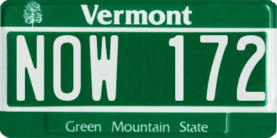 VT license plate NOW172