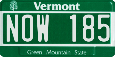 VT license plate NOW185