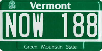 VT license plate NOW188