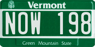 VT license plate NOW198