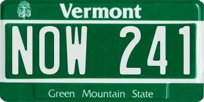 VT license plate NOW241