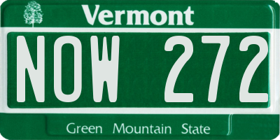VT license plate NOW272