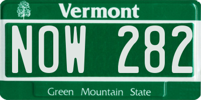 VT license plate NOW282