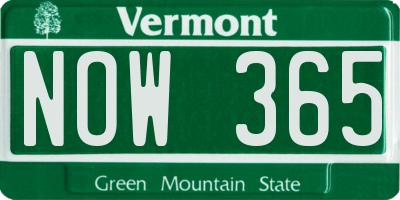 VT license plate NOW365